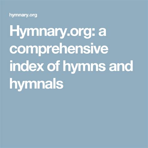 hymn lyrics|Hymnary.org: a comprehensive index of hymns and hymnals.